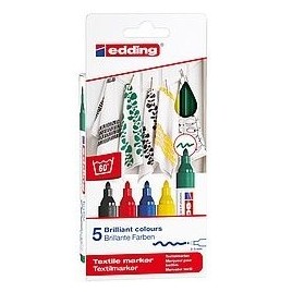 PACK 5 MARCADORES PARA TEXTILES EDDING 4500 5 S