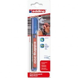 BLISTER MARCADOR PERMANENTE CON PUNTA REDONDA COLOR AZUL EDDING E 300 1 03