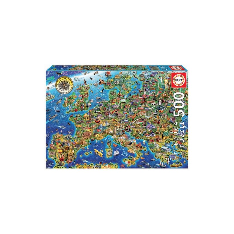 Educa Crazy European Map Puzzle rompecabezas 500 piezas