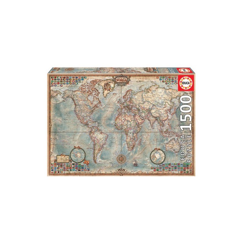 Educa Political Map of The World Puzzle rompecabezas 1500 piezas