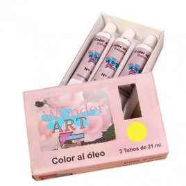 CAJA 3 TUBOS 21ML oLEO Nº07 AMARILLO LIMoN WONDER ART BY PRYSE 6250007