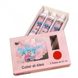 CAJA 3 TUBOS 21ML oLEO Nº16 ROJO CARMESi WONDER ART BY PRYSE 6250016