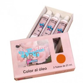 CAJA 3 TUBOS 21ML oLEO Nº19 ROJO CADMIUM MEDIO WONDER ART BY PRYSE 6250019