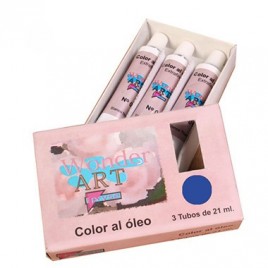 CAJA 3 TUBOS 21ML oLEO Nº27 AZUL COBALTO WONDER ART BY PRYSE 6250027