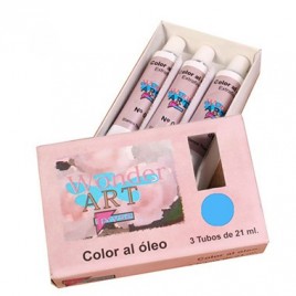 CAJA 3 TUBOS 21ML oLEO Nº29 AZUL CYAN WONDER ART BY PRYSE 6250029