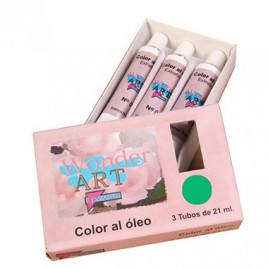 CAJA 3 TUBOS 21ML oLEO Nº47 VERDE PERMANENTE WONDER ART BY PRYSE 6250047