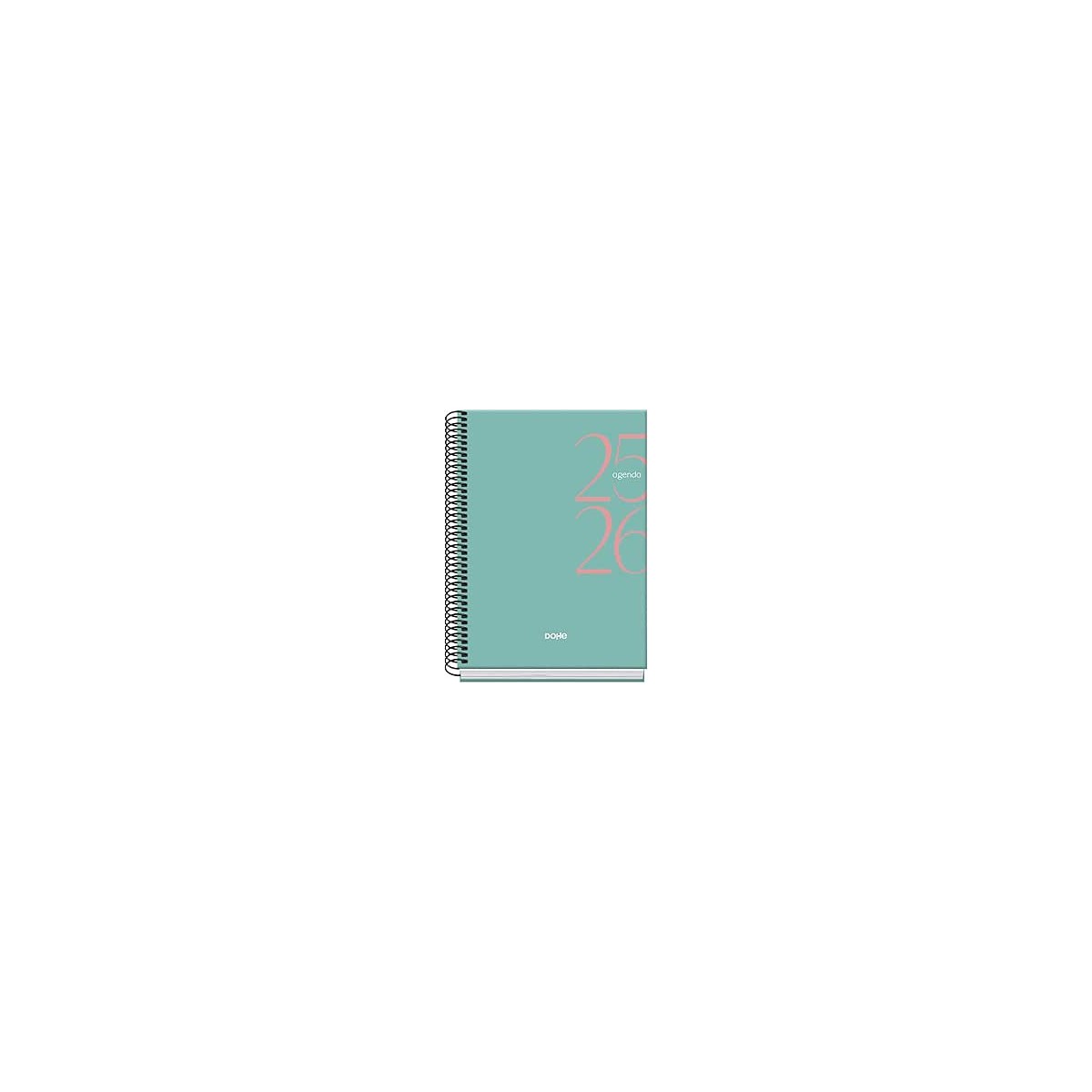 AGENDA ESCOLAR 2025 2026 TAMANO A5 TAPA CARTON FORRADO SEMANA VISTA MODELO SYSTEM BASIC VERDE DOHE 52058