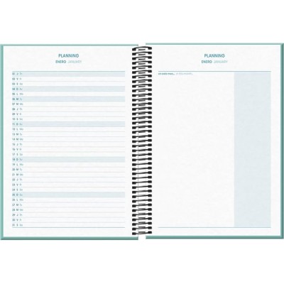 AGENDA ESCOLAR 2025 2026 TAMANO A5 TAPA CARTON FORRADO SEMANA VISTA MODELO SYSTEM BASIC VERDE DOHE 52058