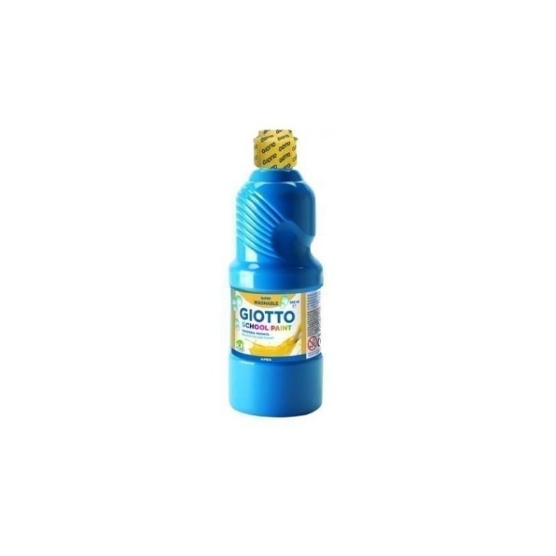 Giotto Tempera Escolar 500 ml Botella Azul Cian