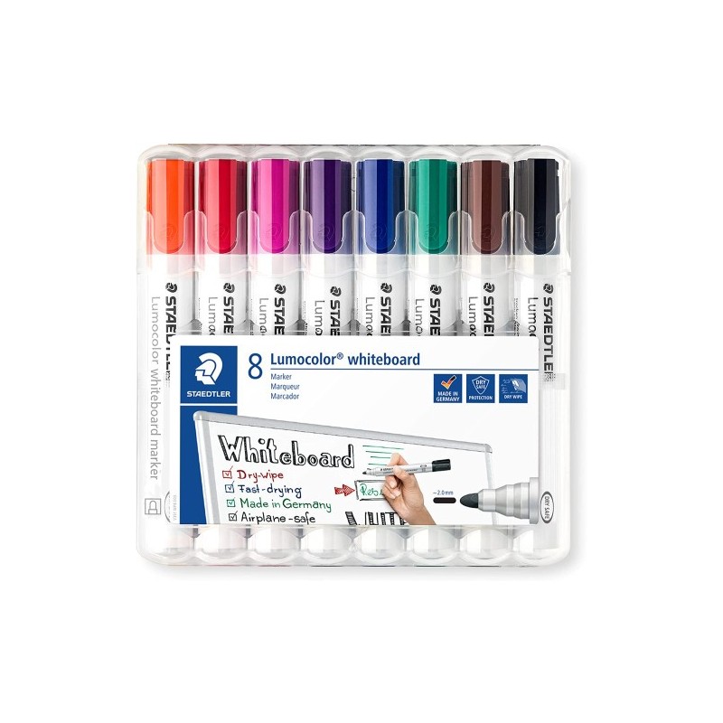 ESTUCHE 8 PZAS LUMOCOLOR WHITEBOARD MARKER 351 SURT STAEDTLER 351 WP8