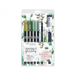 KIT WATERCOLORING SET GREENERY 1X ABT 098228249312 N52 WS EFL01 MONO 100 H EN DC WB FN 1 P PALETA DE MEZCLAS INSTRUCCIONES TOMB