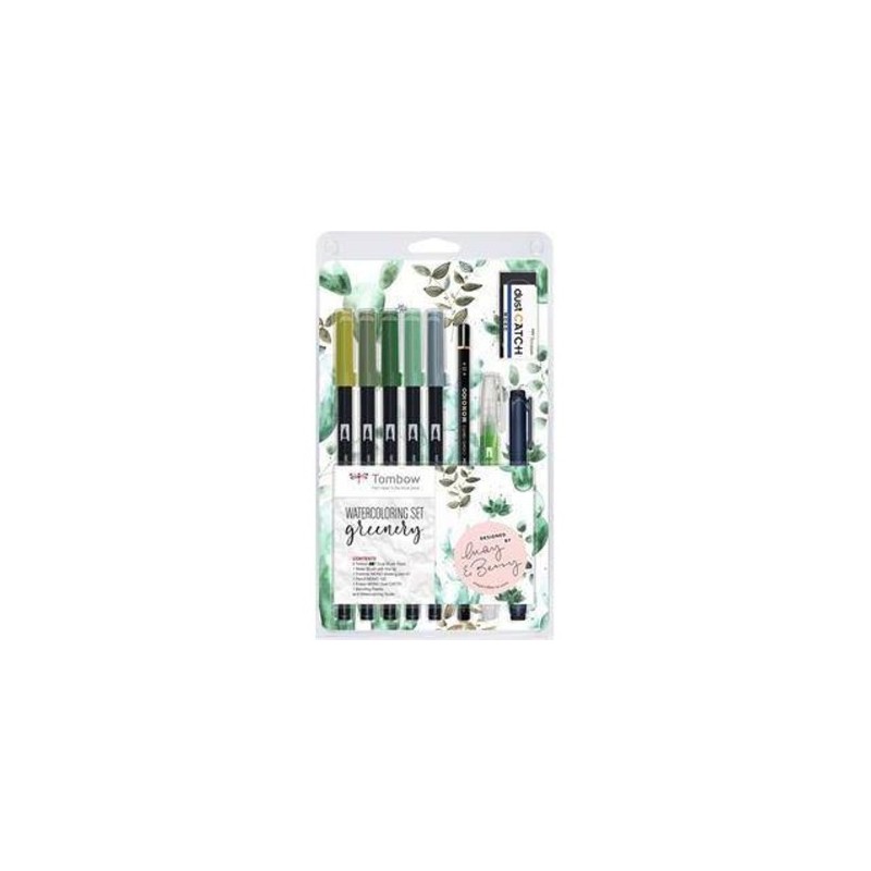 KIT WATERCOLORING SET GREENERY 1X ABT 098228249312 N52 WS EFL01 MONO 100 H EN DC WB FN 1 P PALETA DE MEZCLAS INSTRUCCIONES TOMB