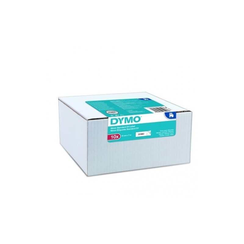 MULTIPACK 10 CINTAS DYMO D1 12MMX7M NEGRO BLANCO DYMO 2093097