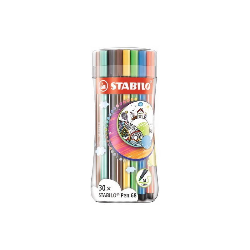 STABILO Pen 68 rotulador Medio Multicolor 30 piezas