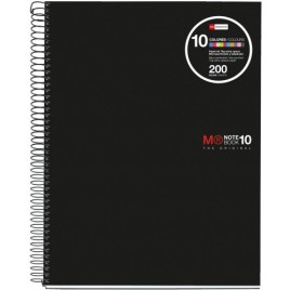 CUADERNO ESPIRAL NB 10 A4 200 HOJAS 5X5MM POLIPROPILENO NEGRO MIQUELRIUS 47009