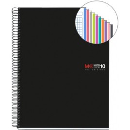 CUADERNO ESPIRAL NB 10 A4 200 HOJAS 5X5MM POLIPROPILENO NEGRO MIQUELRIUS 47009