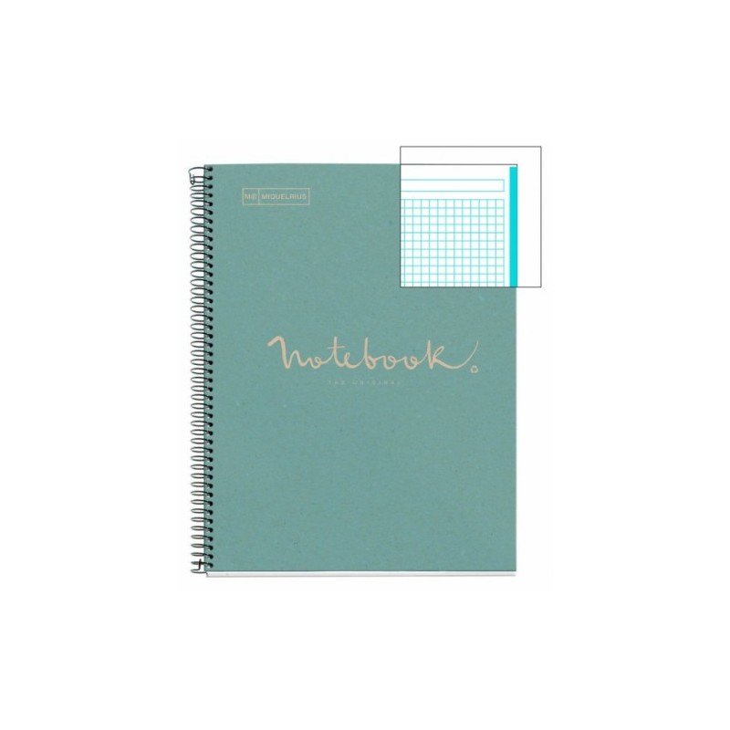 CUADERNO 100 RECICLADO NB 1 A4 80HOJAS ECOAZUL EMOTIONS MIQUELRIUS 6092