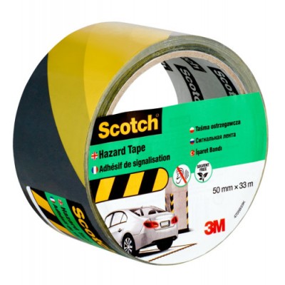 ROLLO CINTA ADHESIVA DE SENALIZACIoN 4705 NEGRA Y AMARILLA 50MM X 33M SCOTCH 7100191225