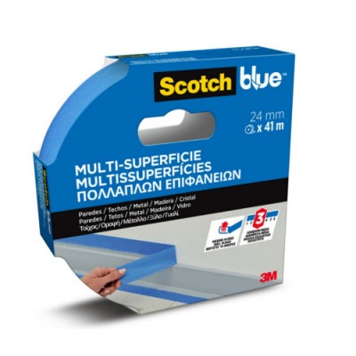 ROLLO CINTA ADHESIVA DE ENMASCARAR PINTOR SCOTCHBLUE MULTISUPERFICIE 24MM X 41M SCOTCH 7100289922