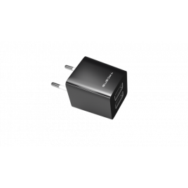 TACENS ANIMA AUSB1 USB CHARGER 2x USB PORTS 21A ULTRAFAST CHARGE LIGHWEIGT AND COMPACT SIZE DESIGN EU CONNECTOR BLACK WHITE DES