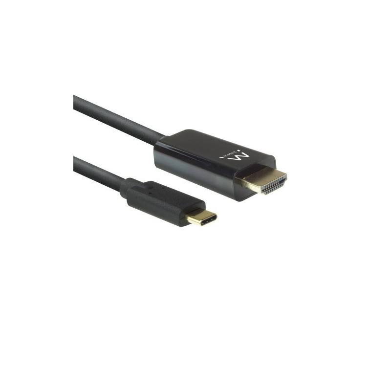 Ewent EW9824 adaptador de cable de video 2 m USB Tipo C HDMI tipo A Estandar Negro