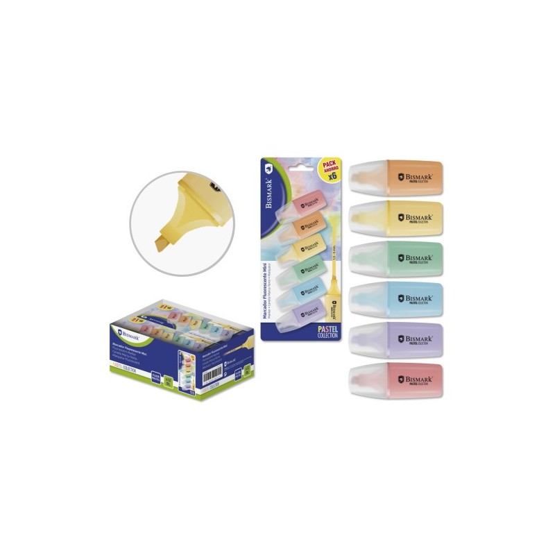 Bismark Mini Rotulador Fluorescente Pastel Blister 6 Uds