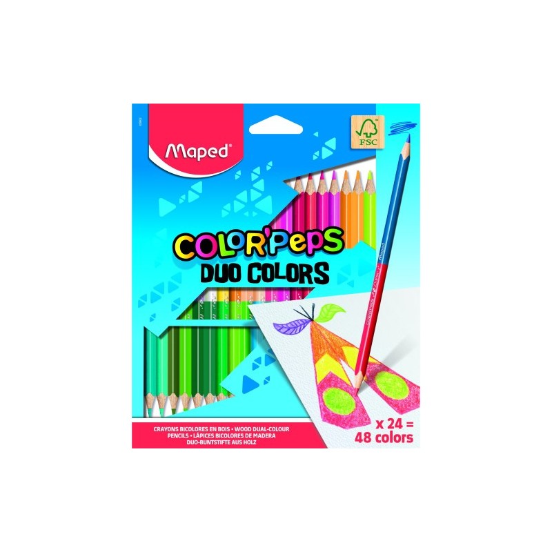 ESTUCHE 24 LaPICES DE COLORES COLOR PEPS DUO BICOLOR MAPED 829602FC