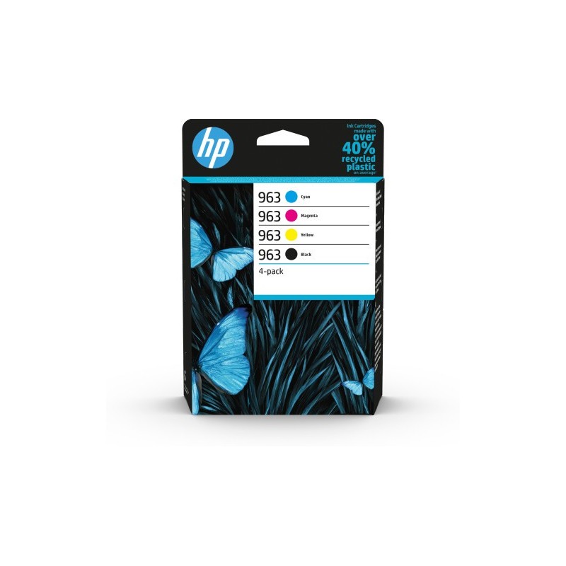 HP Paquete de 4 cartuchos de tinta Original 963 negro cian magenta amarillo