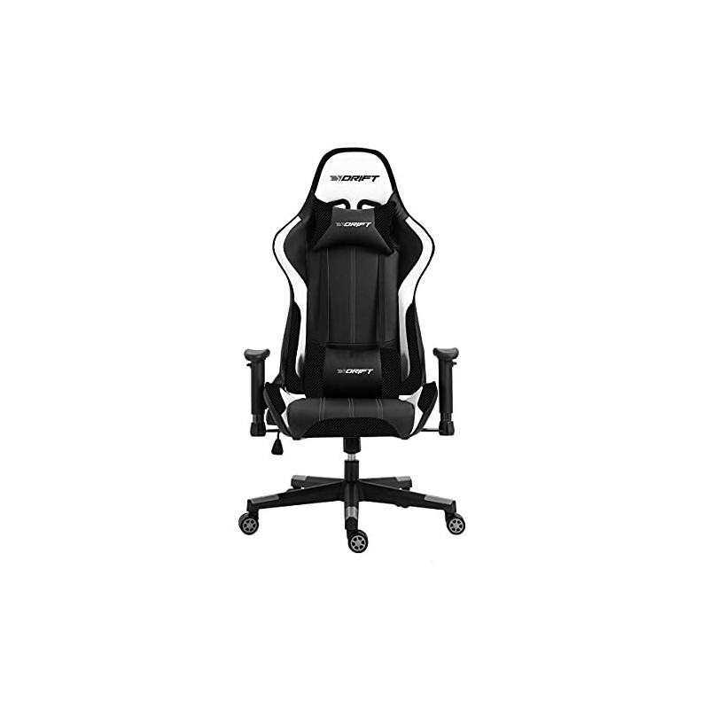 DRIFT DR175 Silla para videojuegos universal Asiento acolchado Negro Blanco