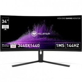 MONITOR GAM MILLENIUM 34 CURVO FHDIPS 144hz3440x14401msHDMIDisplay Port21 9 BLACK