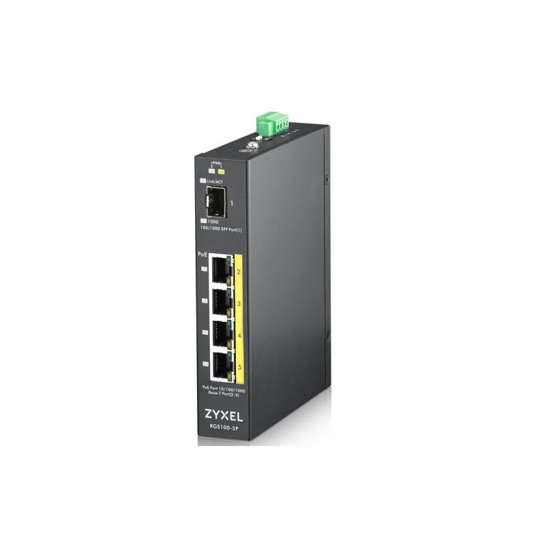 Zyxel RGS100 5P No administrado L2 Gigabit Ethernet 10 100 1000 Energia sobre Ethernet PoE Negro