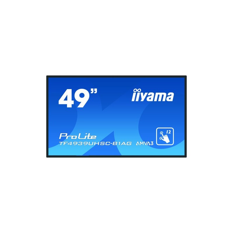 iiyama ProLite TF4939UHSC B1AG monitor pantalla tactil 1245 cm 49 3840 x 2160 Pixeles Multi touch Multi usuario Negro