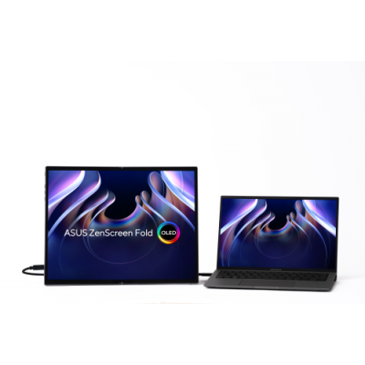 ASUS ZenScreen Fold OLED MQ17QH pantalla para PC 439 cm 173 2560 x 1920 Pixeles Quad HD Plata