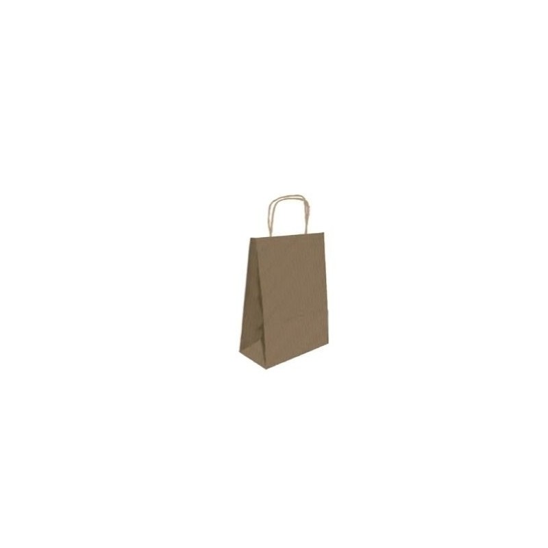 BOLSA PAPEL CON ASAS KRAFT MARRON M 27X12X37 CM BISMARK 329838