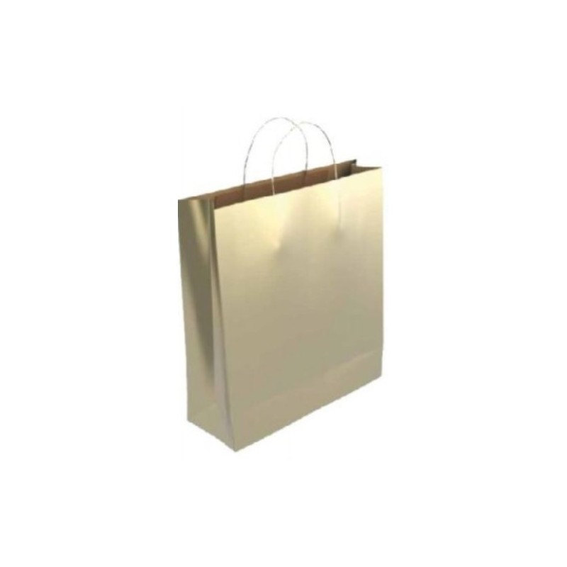 BOLSA PAPEL CON ASAS KRAFT ORO M 27X12X37 CM BISMARK 329846