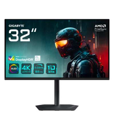GIGABYTE MO32U 315 Monitor Gaming OLED 4K UHD 3840 x 2160 165Hz 003ms 250 cd m Display HDR True Black 400 HDMI 21 DisplayPort 1