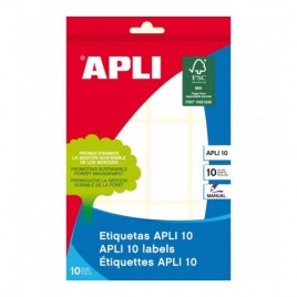 PACK 10 HOJAS 120 UDS ETIQUETAS BLANCAS 26X54 APLI 1647