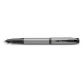 PLUMA IM GRIS MATE ADORNOS NEGROS MEDIUM PARKER 2127620