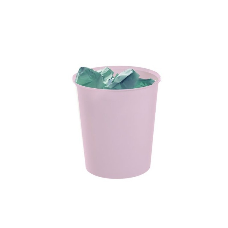 PAPELERA ECOGREEN 100 RECICLADO Y RECICLABLE ROSA PASTEL 18 LITROS 290X310 MM ARCHIVO 2000 2001 RS PS
