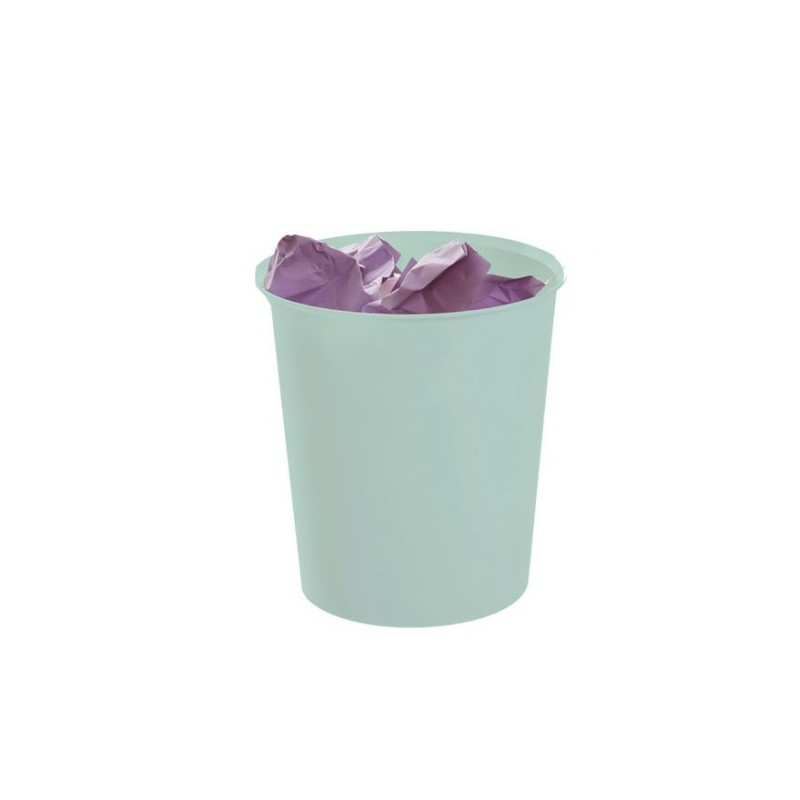 PAPELERA ECOGREEN 100 RECICLADO Y RECICLABLE VERDE PASTEL 18 LITROS 290X310 MM ARCHIVO 2000 2001 VE PS