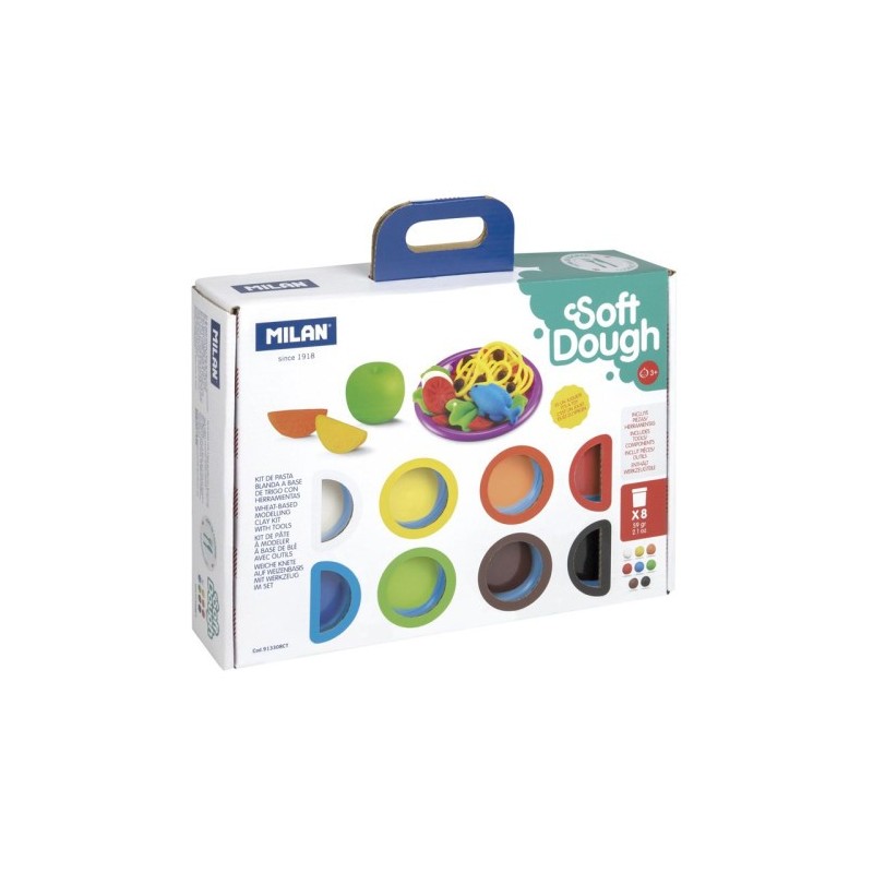 MALETiN 8 BOTES PASTA BLANDA SOFT DOUGH DE 59GR HERRAMIENTAS HORA DE COCINA MILAN 913308CT