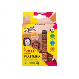 ESTUCHE PLASTILINA 6 BARRAS DE 15GR COLORES SURTIDOS GAMA MULTICULTURAL JOVI 90 6M