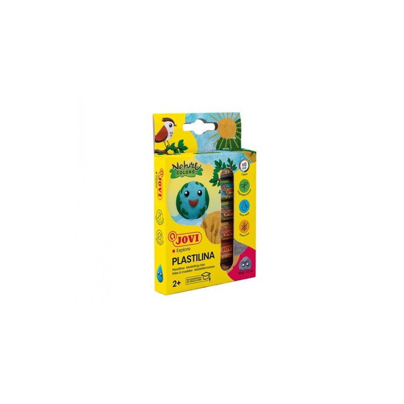 ESTUCHE PLASTILINA 6 BARRAS DE 15GR COLORES SURTIDOS GAMA NATURE JOVI 90 6N