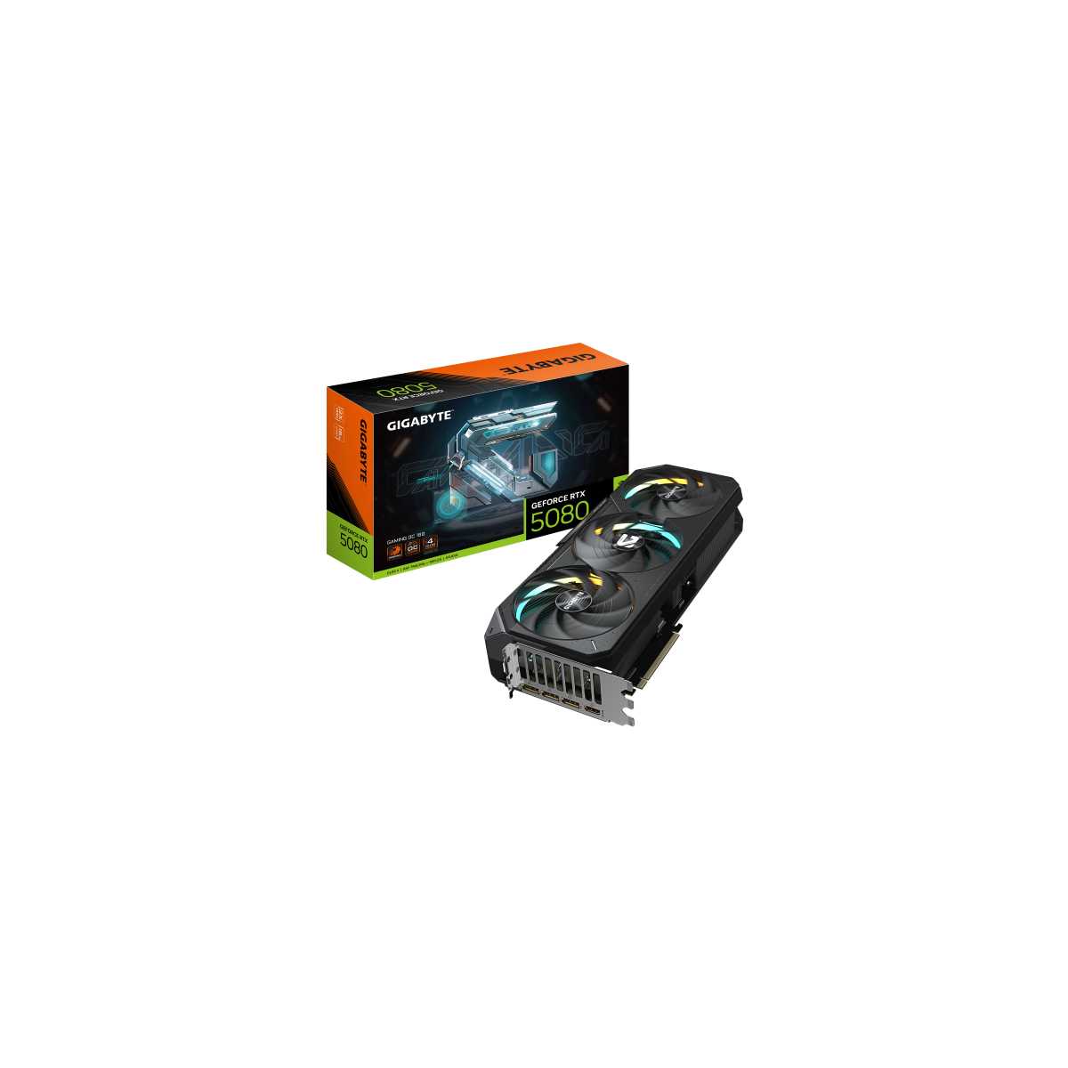 GIGABYTE GeForce RTX 5080 GAMING OC 16G Tarjeta Grafica 16GB GDDR7 256 bits PCI E 50 2730MHz Core Clock 3 x DisplayPort 1 x HDM