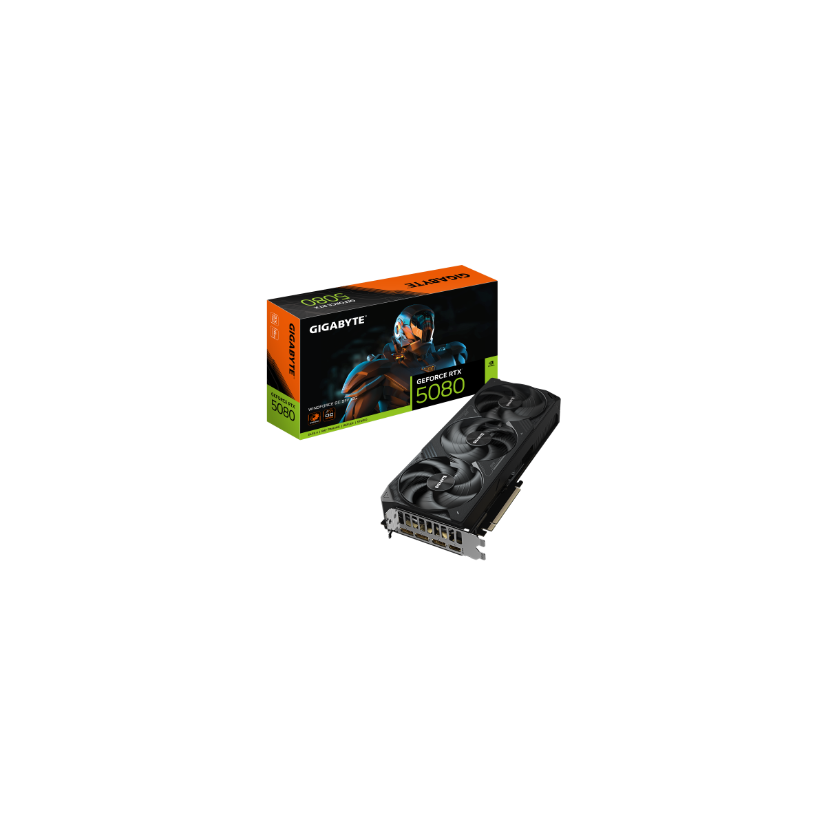 GIGABYTE GeForce RTX 5080 WINDFORCE OC SFF 16G Tarjeta Grafica 16GB GDDR7 256 bits PCI E 50 2670MHz Frecuencia Base 3 x DP 21a 