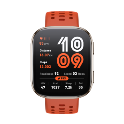 Amazfit Bip 6 Red 5 cm 197 AMOLED Digital 390 x 450 Pixeles Pantalla tactil Plata GPS satelite