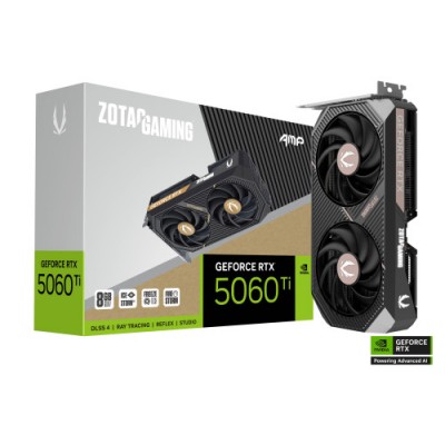 VGA ZOTAC RTX 5060 TI 8GB AMPNVRTX5060TI8GBGDDR7128BIT1HDMI3DP2 VENTILADORES 2 VENTILADORES