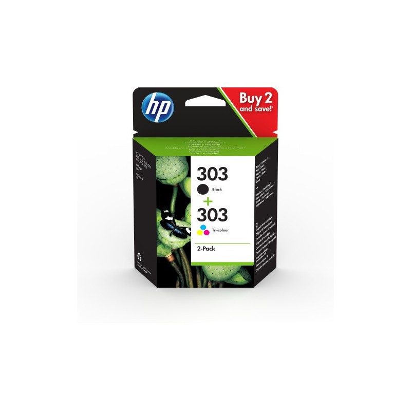 HP Paquete de 2 cartuchos de tinta Original 303 negro tricolor