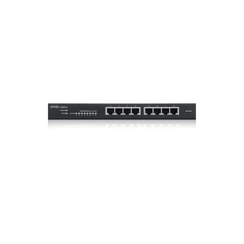 ZYXEL GS1915 8 8 PORT GBE SMART HYBRID MODE SWITCH STANDALONE OR NEBULAFLEX CLOUD DESKTOP FANLESS