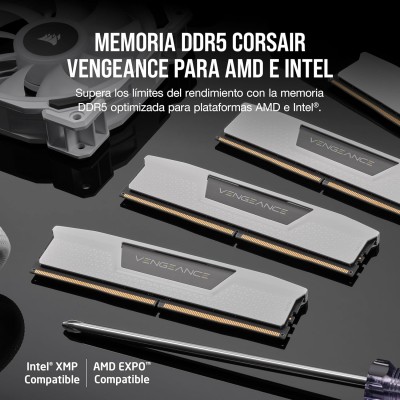 MEMORIA CORSAIR DDR5 32GB 2X16GB PC6400 VENGEANCE BLANCA CMK32GX5M2B6400Z32W